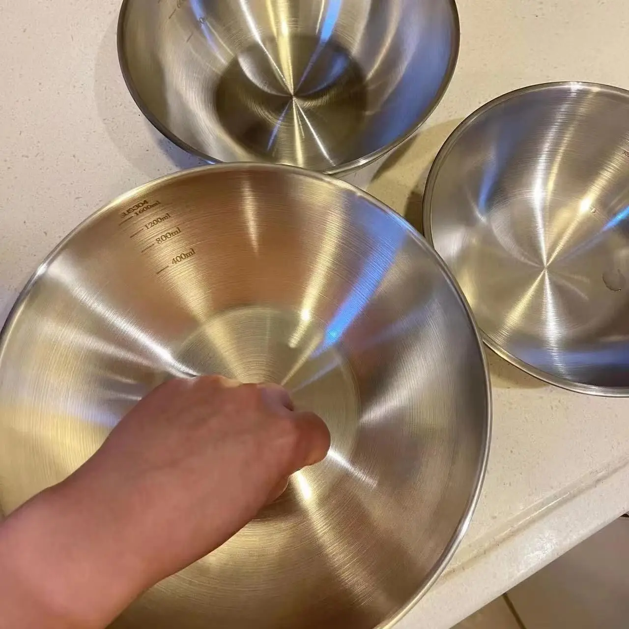 1～3個のステンレス製ボウルセット、計量機能付き、調理、ベー - Food Storage In The Kitchen のレビューと価格