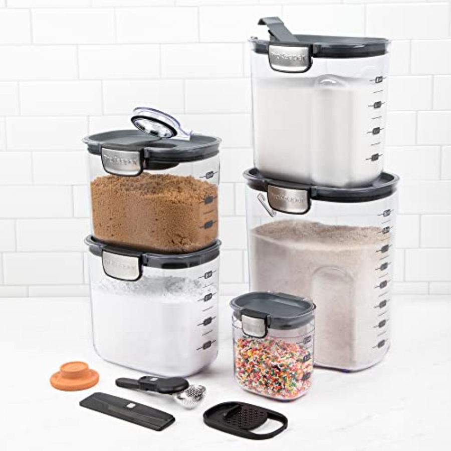 気密食品保存容器セット 透明プラスチック製小麦粉・砂糖キャニ - Food Storage Canister のレビューと価格