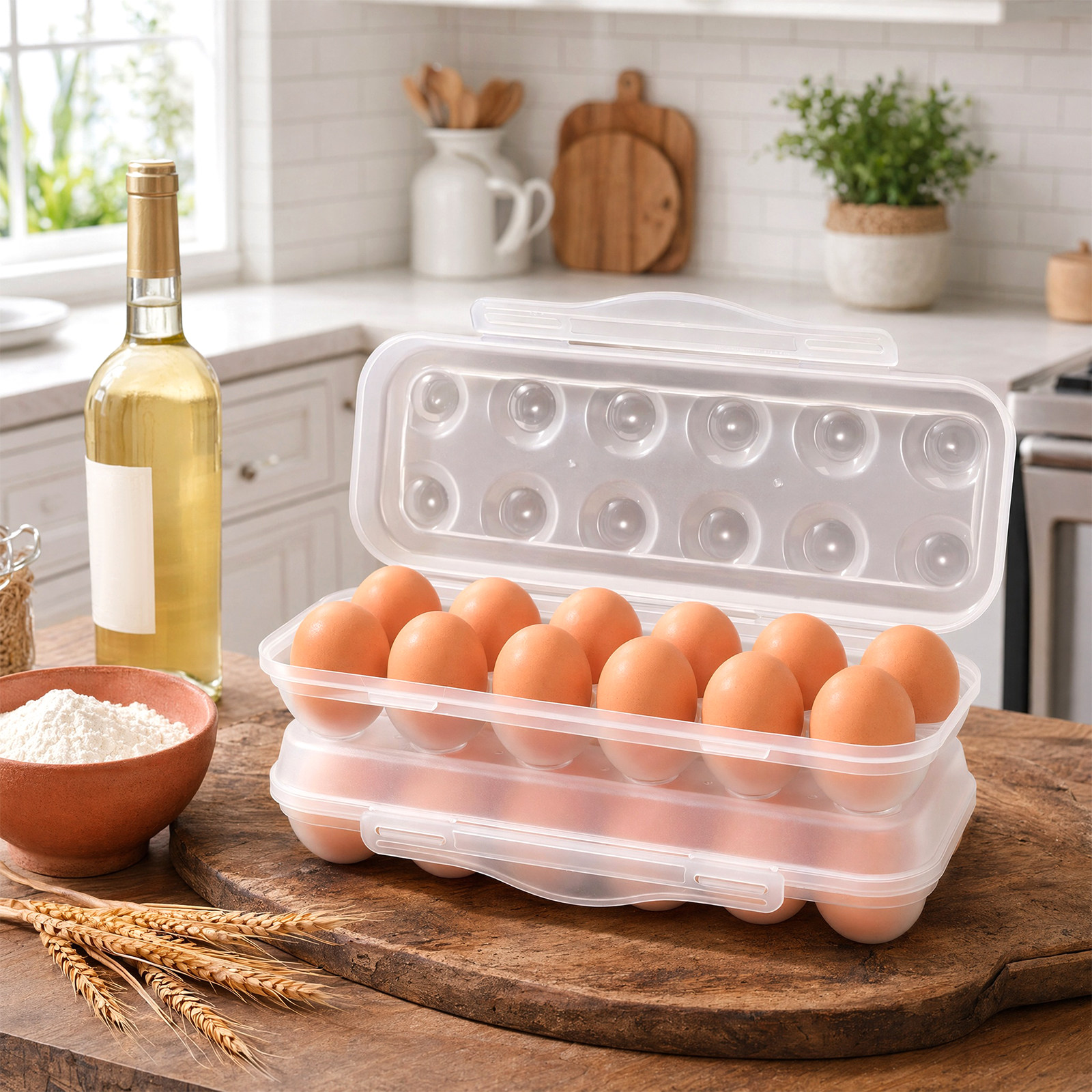 2個入り卵収納オーガナイザー プラスチック製 12グリッド  - Egg Storage Holder のレビューと価格