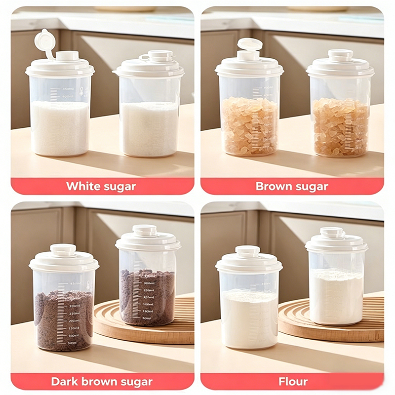 蓋付き気密食品保存容器 砂糖ディスペンサー 黒糖・塩・小麦粉 - Food Storage Canister のレビューと価格