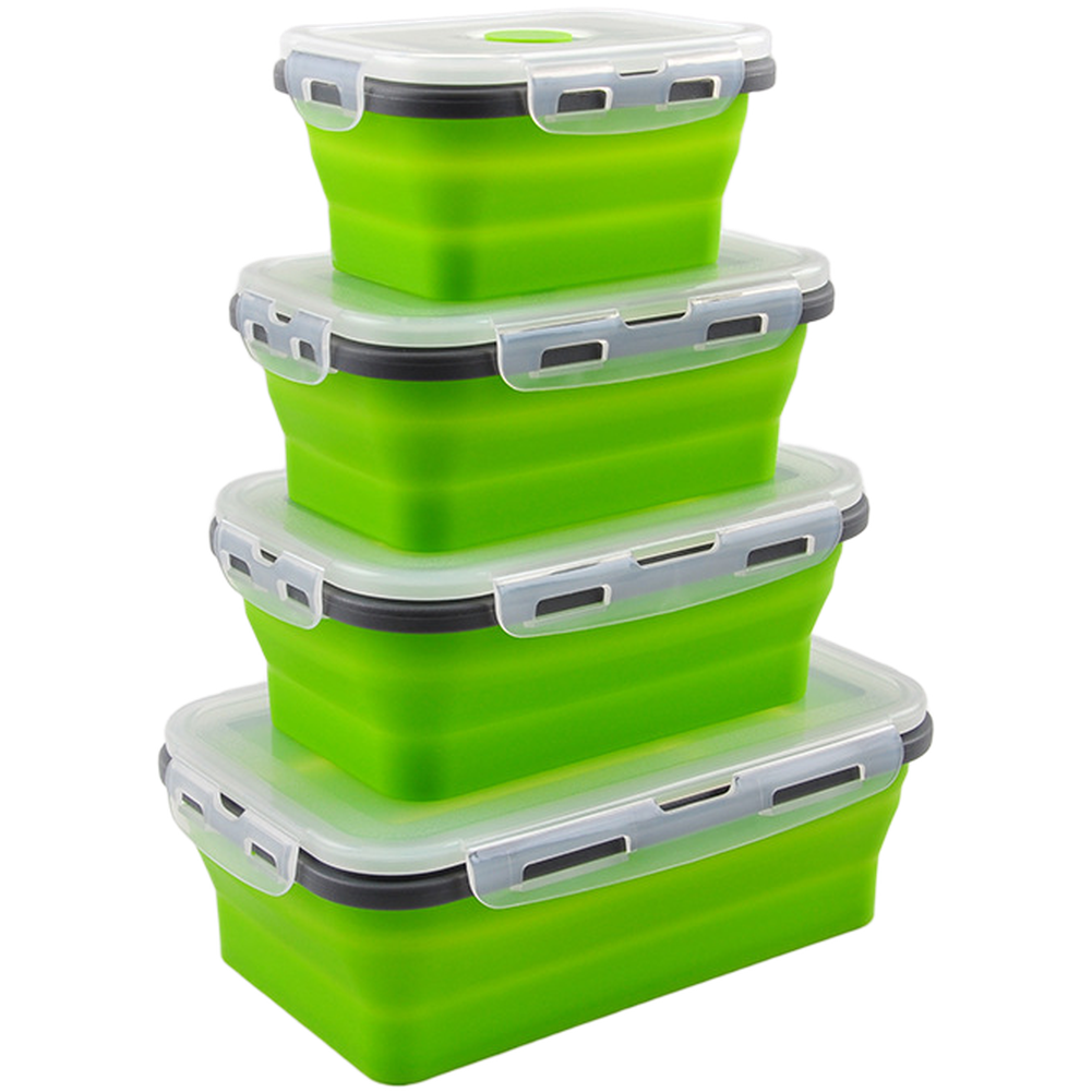 折りたたみ式シリコンランチボックスセット 4個入り 350m - Food Storage Silicone のレビューと価格