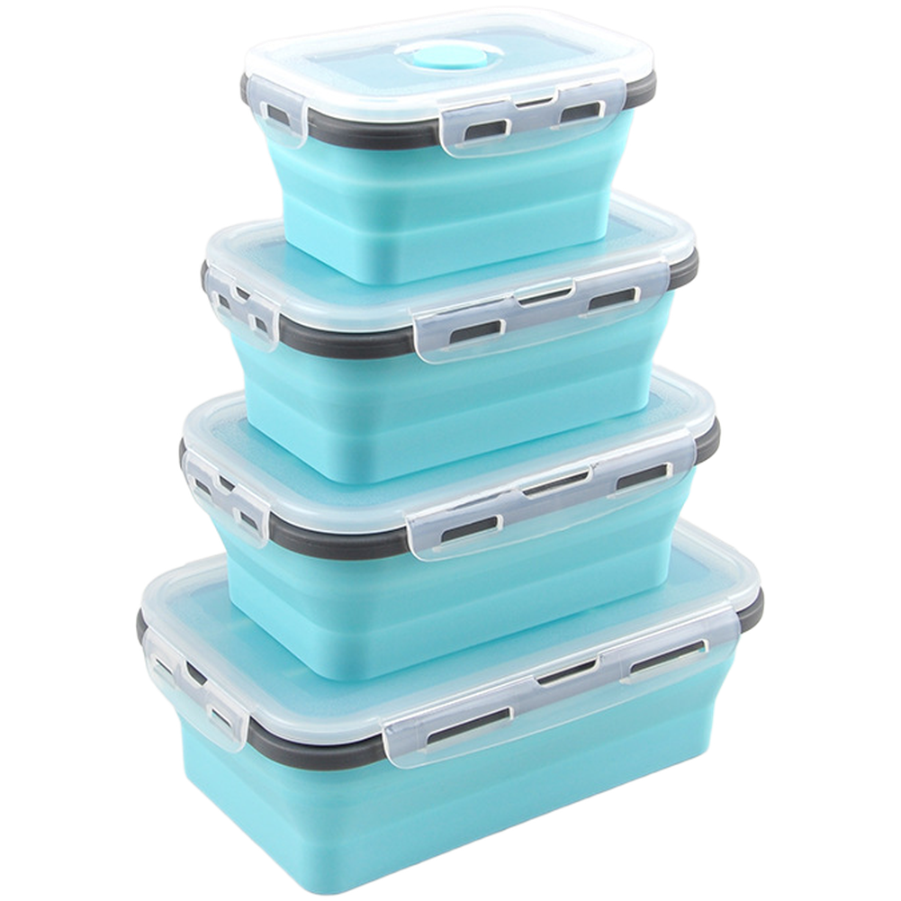 折りたたみ式シリコンランチボックスセット 4個入り 350m - Food Storage Silicone のレビューと価格