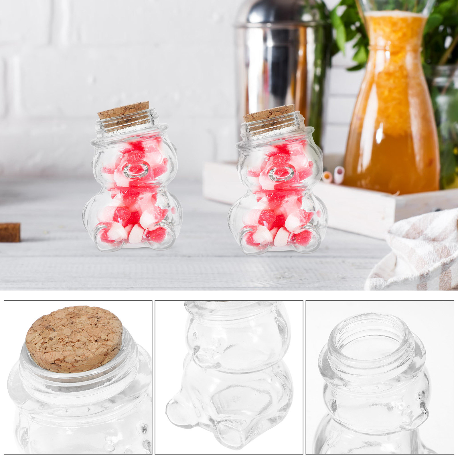 4個入りガラスキャンディジャーセット 透明な気密食品保存容器 - Food Storage Jar Glass のレビューと価格