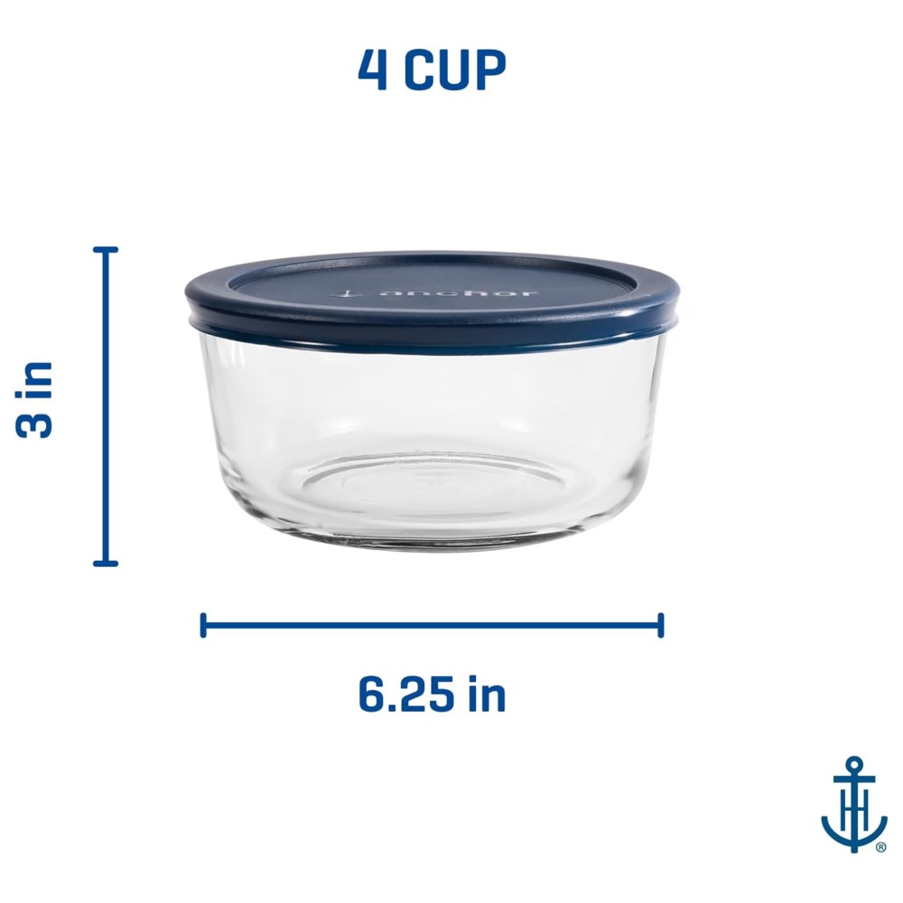 2個セット 丸型ガラス製食品保存容器 気密蓋付き 4カップ容 - Food Storage Glass Round のレビューと価格