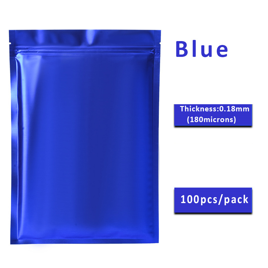 100個のマットブルーフォイルジッパーポーチ、自家製スナック - Food Storage Zipper Bags のレビューと価格