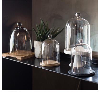 ガラス製鮮度保持カバー付きケーキプレート、木製トレイ、セラミ - Food Storage Glass Round のレビューと価格