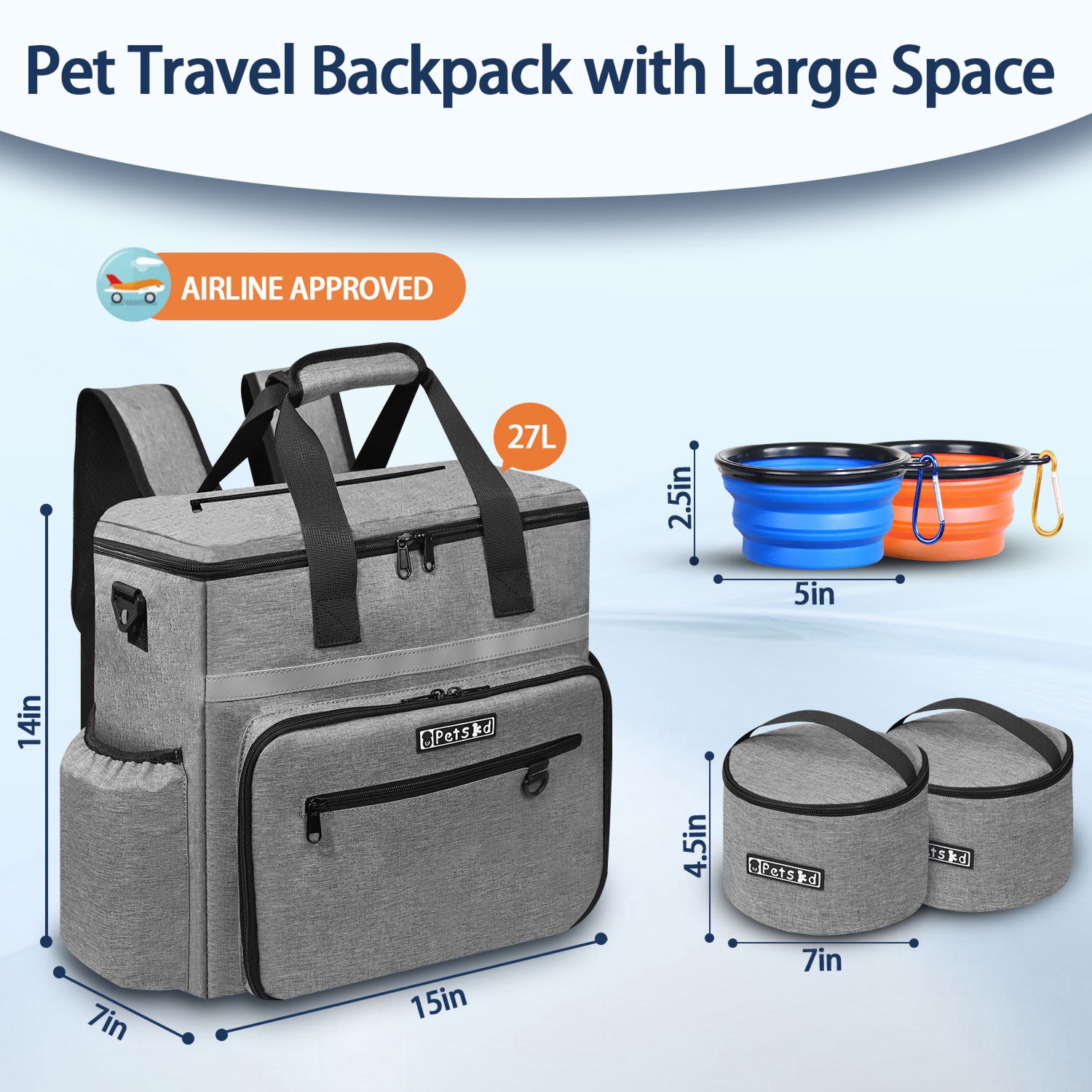Petskd-ボウルセット付き屋外ドッグオーガナイザーバッグ - Food Storage Zipper Bags のレビューと価格