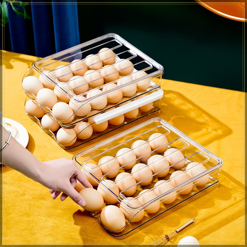 回転式卵収納ボックス PET製 スタッカブル 大容量 透明  - Egg Storage Holder のレビューと価格
