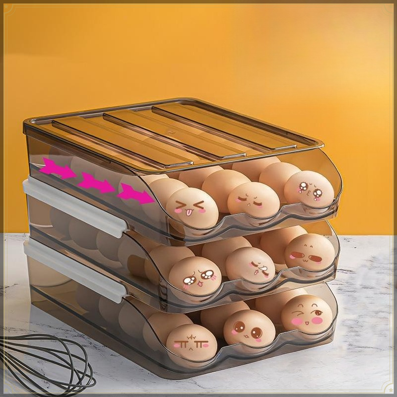 回転式卵収納ボックス PET製 スタッカブル 大容量 透明  - Egg Storage Holder のレビューと価格