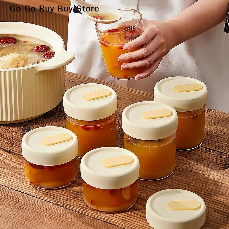 【ST】1個 240/400ML ガラス製食品保存瓶 密封ジ - Food Storage Silicone のレビューと価格