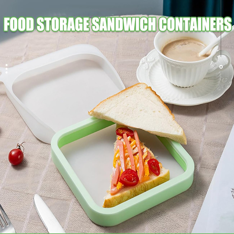 シリコーンサンドイッチトースト弁当箱ハンドル付きポータブルサ - Food Storage Silicone のレビューと価格
