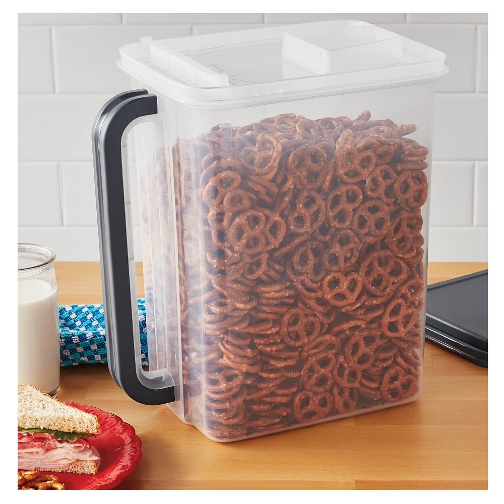 大容量プラスチック食品保存容器 蓋とハンドル付き 46カップ - Food Storage Canister のレビューと価格