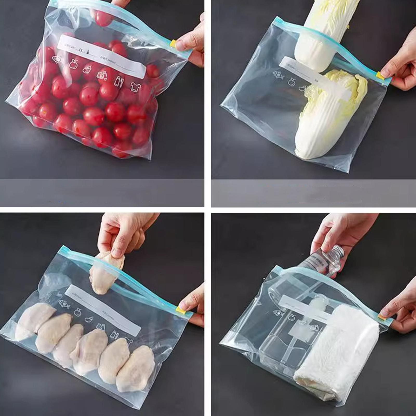 食品保存袋 15 個 食品グレードの保存容器 漏れ防止容器  - Food Storage Zipper Bags のレビューと価格