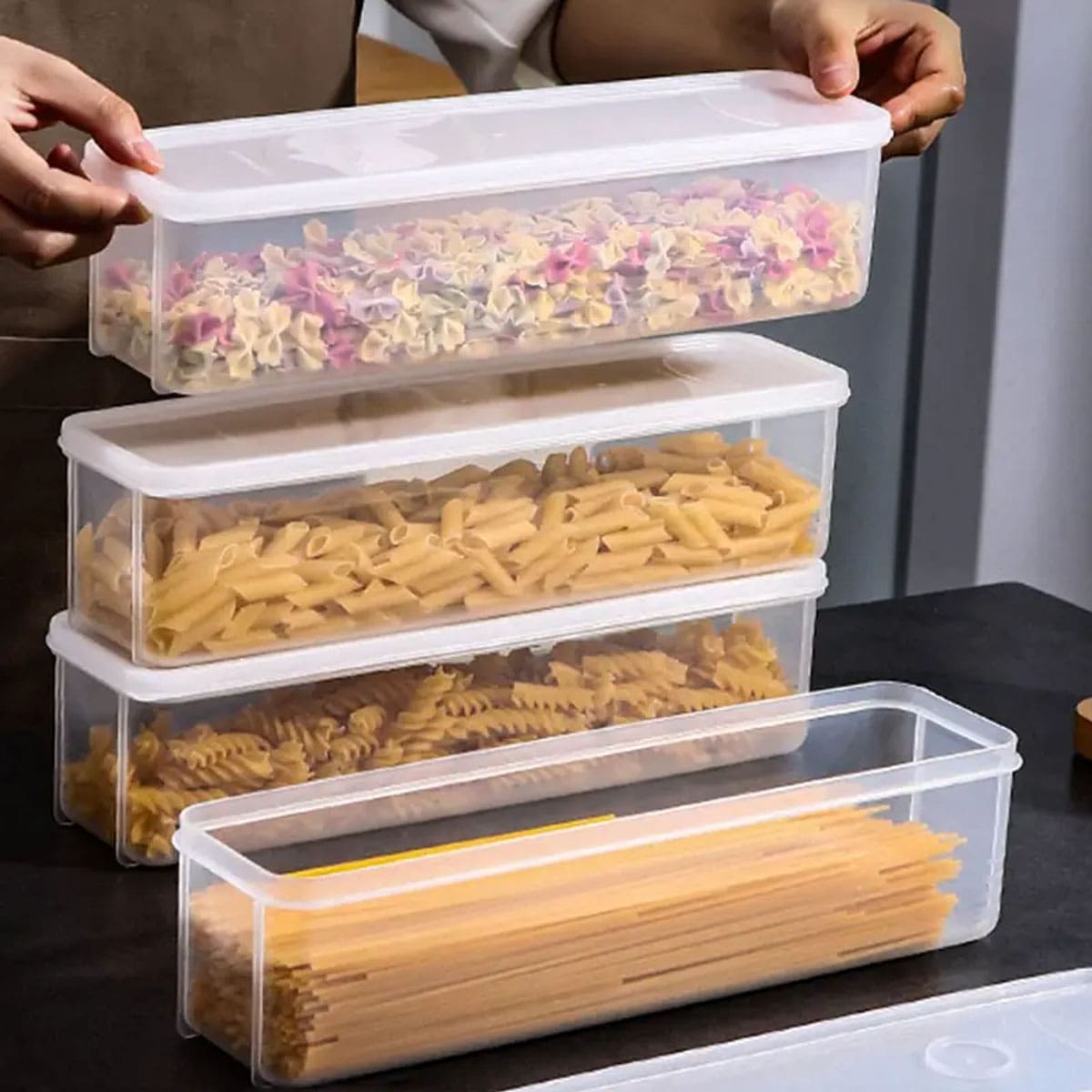 1つのプラスチック製透明収納ボックス、蓋付き冷蔵庫用食品保存 - Food Storage Box Plastic のレビューと価格